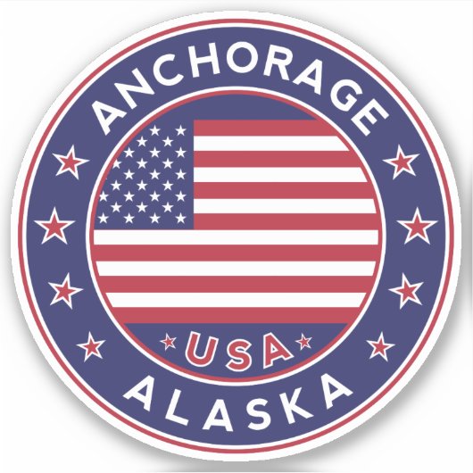 Anchorage Alaska, Anchorage Sticker (Voorkant)