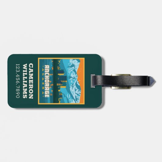 Anchorage, Alaska Bagagelabel (Achterkant horizontaal)