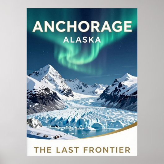 Anchorage Alaska Berg Frontier Erfgoed Poster (Voorkant)
