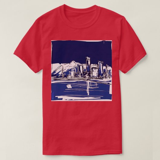 Anchorage Alaska Blauwe Abstracte Kunst TShirt (Design voorkant)