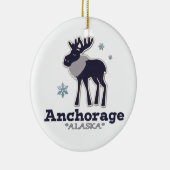 Anchorage Alaska blauwe mose winter Keramisch Ornament (Rechts)