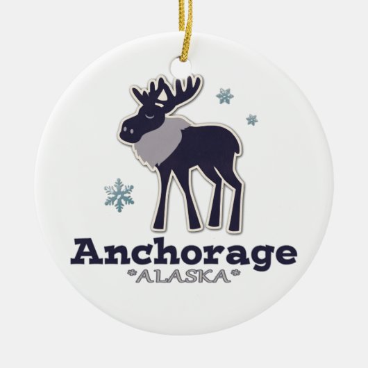 Anchorage Alaska blauwe mose winter Keramisch Ornament (Voorkant)