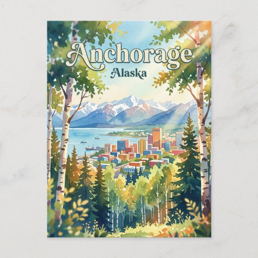 Anchorage Alaska Briefkaart (Voorkant)