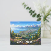 Anchorage Alaska Briefkaart (Staand voorkant)