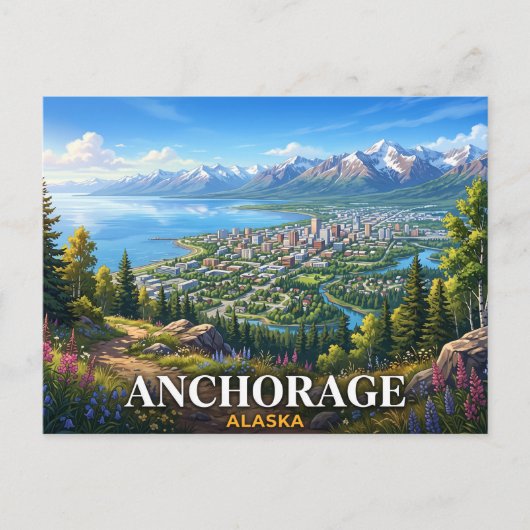Anchorage Alaska Briefkaart (Voorkant)