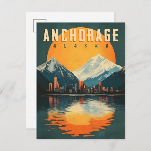 Anchorage, Alaska Briefkaart - Prachtige stad Uitz (Voorkant / Achterkant)
