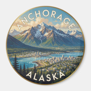 Anchorage Alaska Chugach Berg Reizen Magneet
