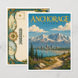 Anchorage Alaska Chugach Mountains GeoSaga Briefkaart