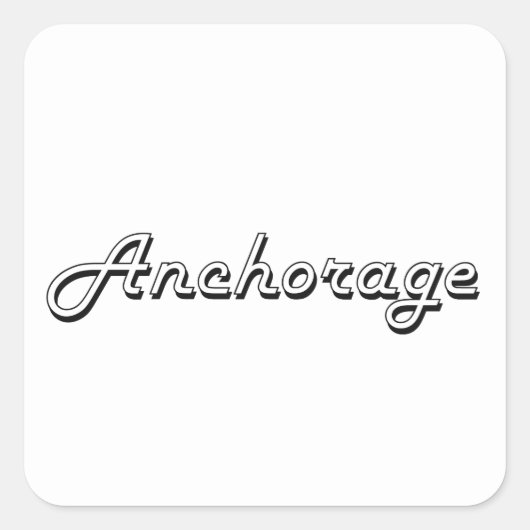 Anchorage Alaska Classic Retro Design Vierkante Sticker (Voorkant)