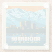 Anchorage, Alaska Glazen Onderzetter (Achterkant)