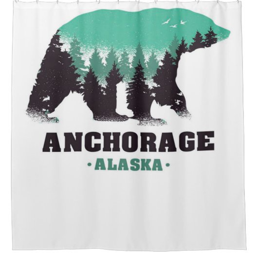 Anchorage Alaska Grizzly | unieke deken Douchegordijn (Voorkant)