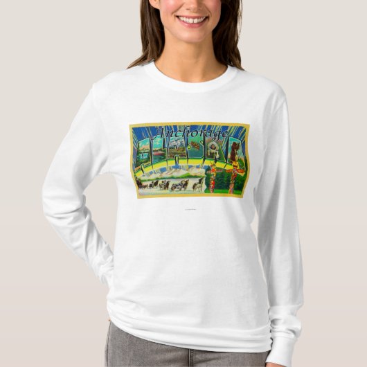 Anchorage, Alaska - Grote letterscènes T-shirt (Voorkant)