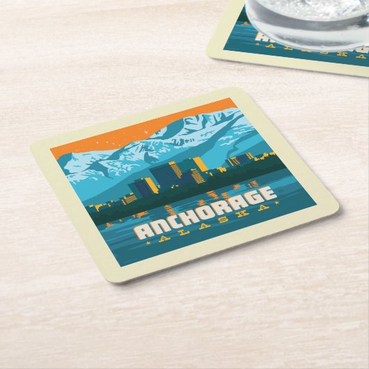 Anchorage, Alaska Kartonnen Onderzetters (Schuin)