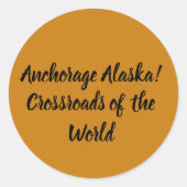 Anchorage Alaska Kruispunt van de Wereld Ronde Sticker (Voorkant)
