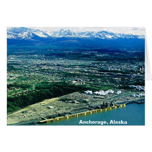Anchorage Alaska luchtfoto kaart (Voorkant Horizontaal)