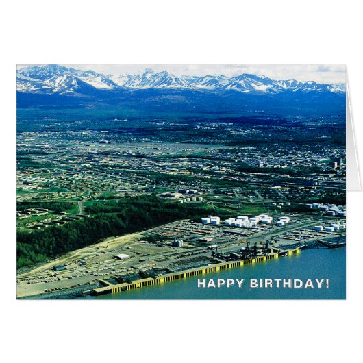 Anchorage Alaska Luchtfoto Verjaardag (Voorkant Horizontaal)