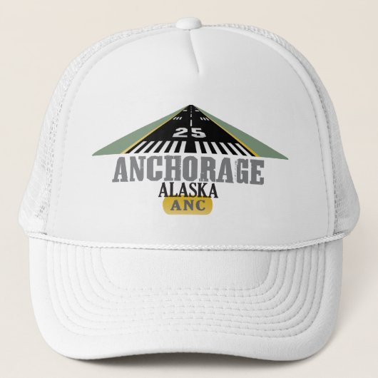 Anchorage Alaska - Luchthavenbaan Trucker Pet (Voorkant)