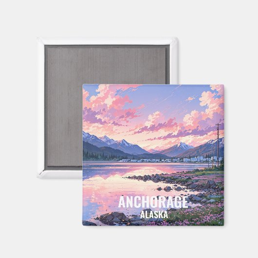 Anchorage, Alaska Magneet (Voorkant / Achterkant)