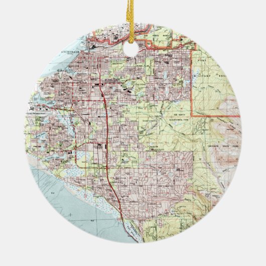 Anchorage Alaska Map (1994) Keramisch Ornament (Achterkant)