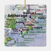 Anchorage Alaska Map Keramisch Ornament (Achterkant)