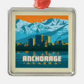 Anchorage, Alaska Metalen Ornament (Voorkant)