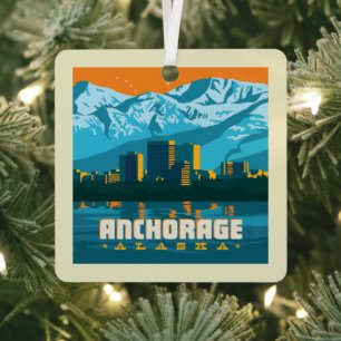 Anchorage, Alaska Metalen Ornament