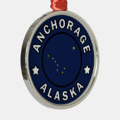Anchorage Alaska Metalen Ornament (Rechts)