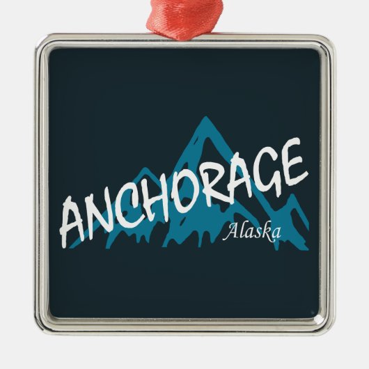 Anchorage Alaska Mountains Metalen Ornament (Voorkant)