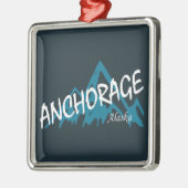 Anchorage Alaska Mountains Metalen Ornament (Links)
