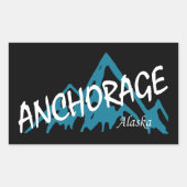 Anchorage Alaska Mountains Rechthoekige Sticker (Voorkant)