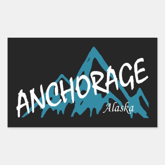 Anchorage Alaska Mountains Rechthoekige Sticker (Voorkant)
