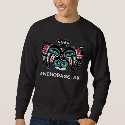 Anchorage Alaska Native American Style Tlingit Owl Trui (Voorkant)