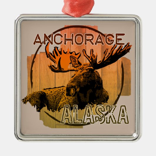 Anchorage Alaska oranje eland ornament (Voorkant)