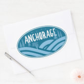Anchorage Alaska Outdoors Ovale Sticker (Envelop)