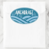 Anchorage Alaska Outdoors Ovale Sticker (Tas)
