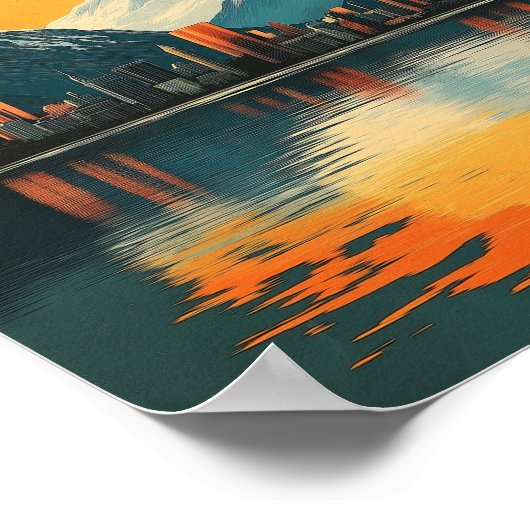 Anchorage, Alaska Poster - Prachtige stad Uitzicht (Hoek)