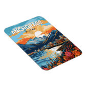 Anchorage Alaska Reis Kunst Vintage Magneet (Rechterzijde)