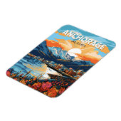 Anchorage Alaska Reis Kunst Vintage Magneet (Linkerzijde)