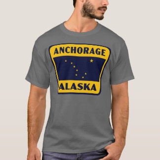 Anchorage Alaska Retro Badge Geel T-shirt