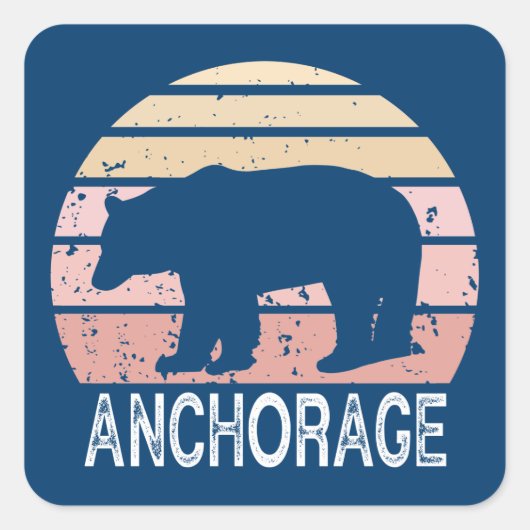 Anchorage Alaska Retro Beer Vierkante Sticker (Voorkant)