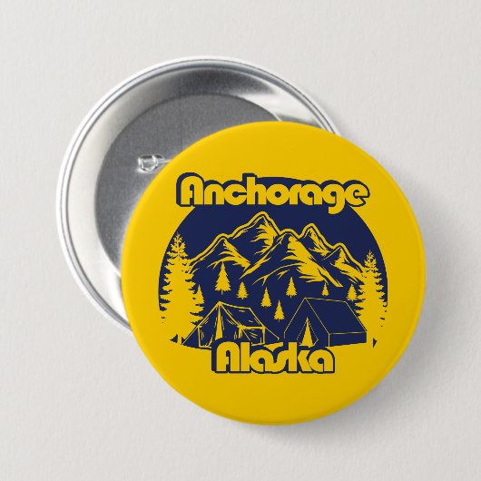 Anchorage Alaska Ronde Button 7,6 Cm (Voorkant /achterkant)