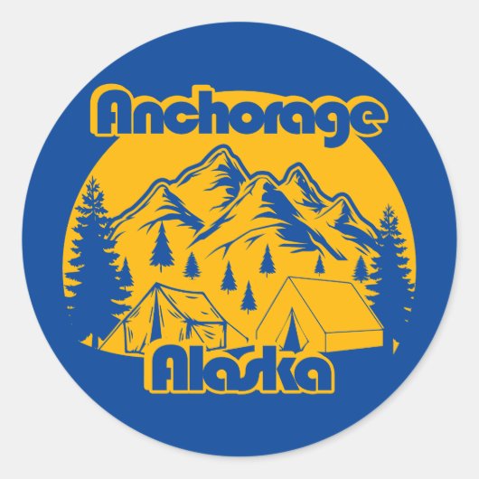 Anchorage Alaska Ronde Sticker (Voorkant)