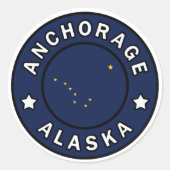 Anchorage Alaska Ronde Sticker (Voorkant)