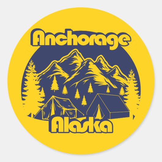 Anchorage Alaska Ronde Sticker (Voorkant)