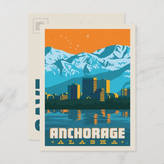 Anchorage, Alaska | Save the date Aankondigingskaart (Voorkant / Achterkant)