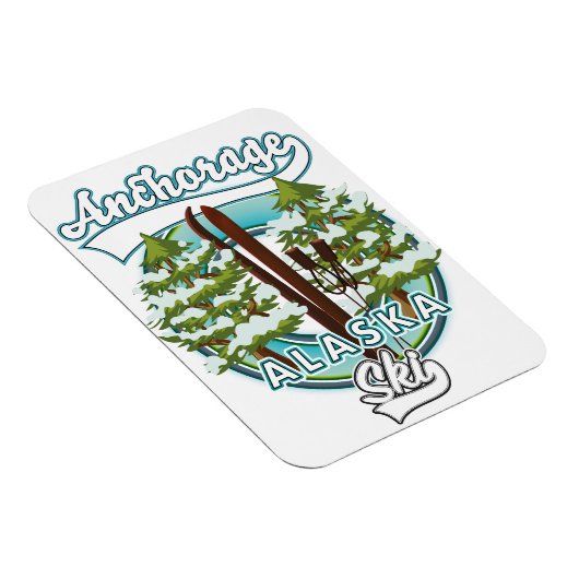 Anchorage Alaska Ski logo Magneet (Rechterzijde)