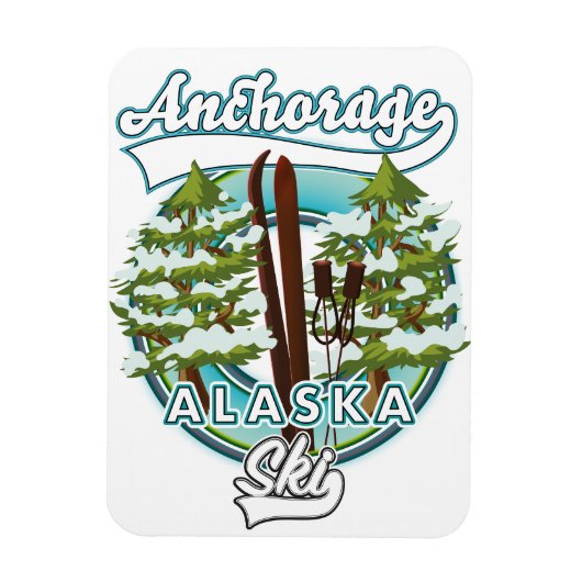 Anchorage Alaska Ski logo Magneet (Verticaal)
