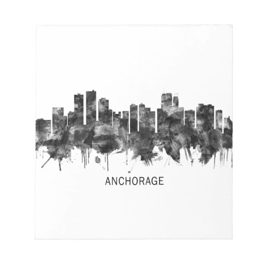 Anchorage Alaska skyline BW Notitieblok (Voorkant)