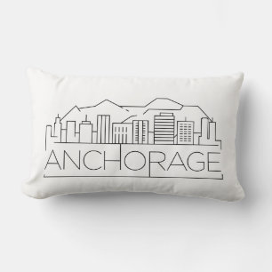 Anchorage, Alaska Skyline Lumbar Pillow Kussen