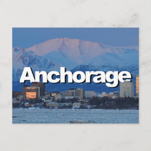 Anchorage Alaska Skyline met Anchorage in de Sky Briefkaart